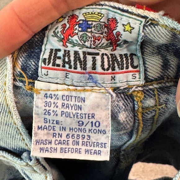 Vintage JeanTonic Acid Wash Denim Shorts with Bow Back – Size 9/10 - Picture 4 of 7